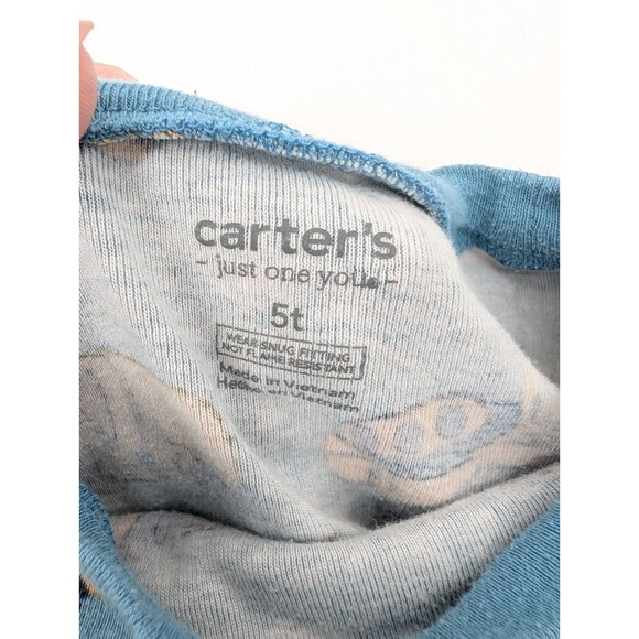 Carters 100% Cotton Pajama Lot of 4 Snug Fit Pairs Fire Trucks Bears Size 4t-5T - Picture 3 of 13